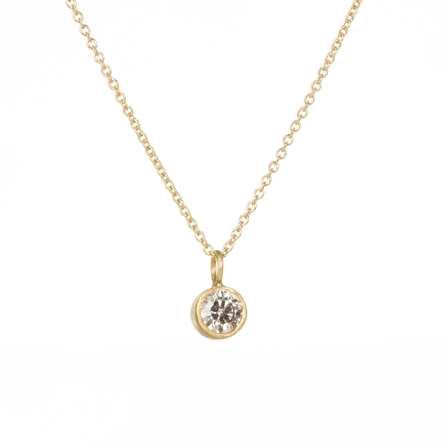 Timeless Solitaire Necklace - 18k/14k Gold + .4 ctw Reclaimed Diamond