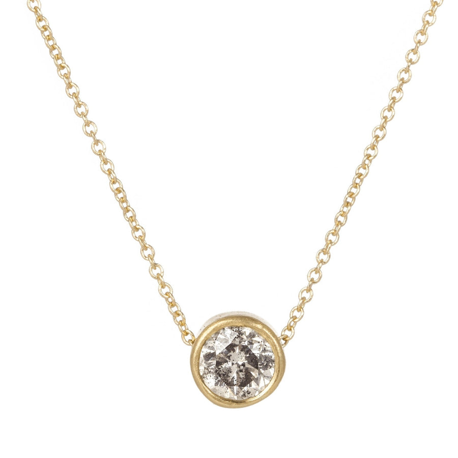 Timeless Solitaire Necklace - 18k/14k Gold + 1 ctw Reclaimed Diamond