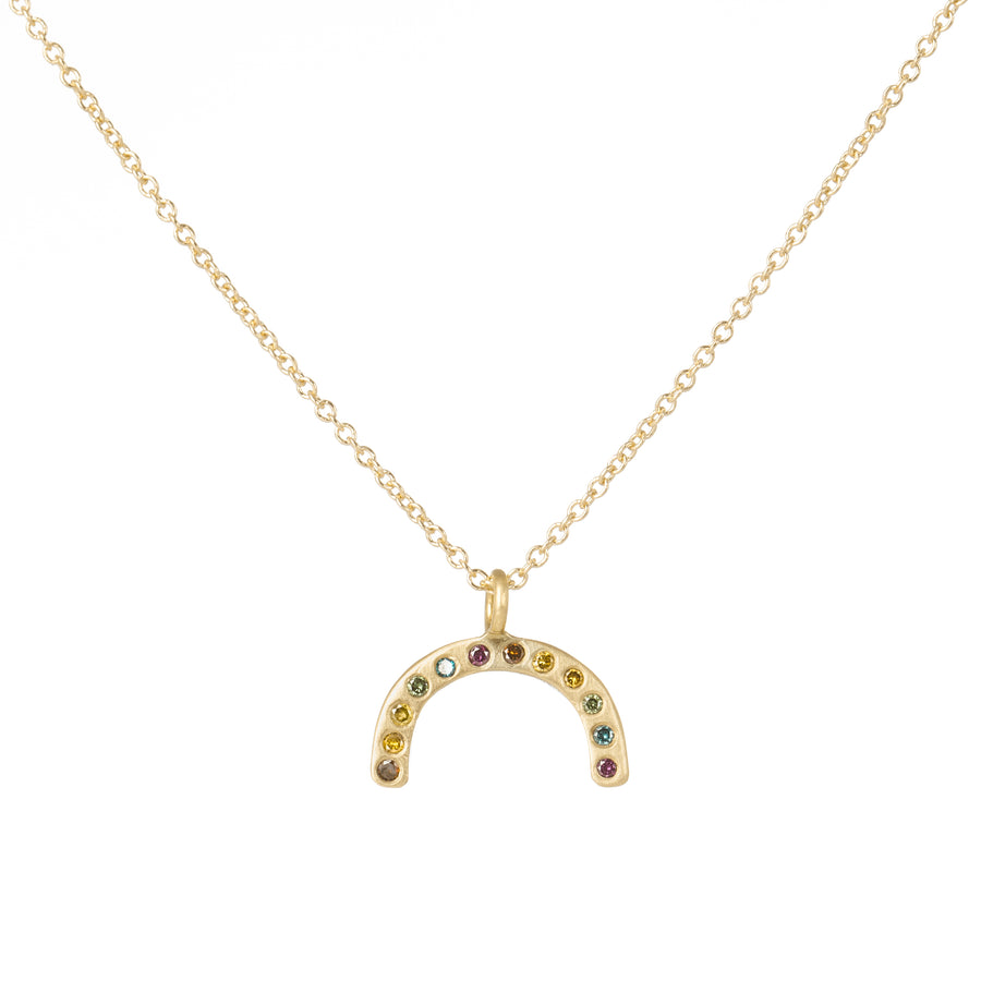 Rainbow Necklace  - 18ky Gold + Colored Diamonds