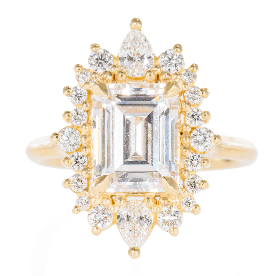 Amara Emerald Ring Mounting - 18ky + Diamonds