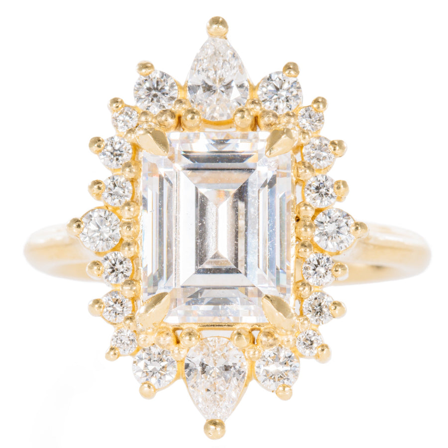 Amara Emerald Ring Mounting - 18ky + Diamonds