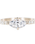 Mia Marquis Ring Mounting - 18kw + Diamonds