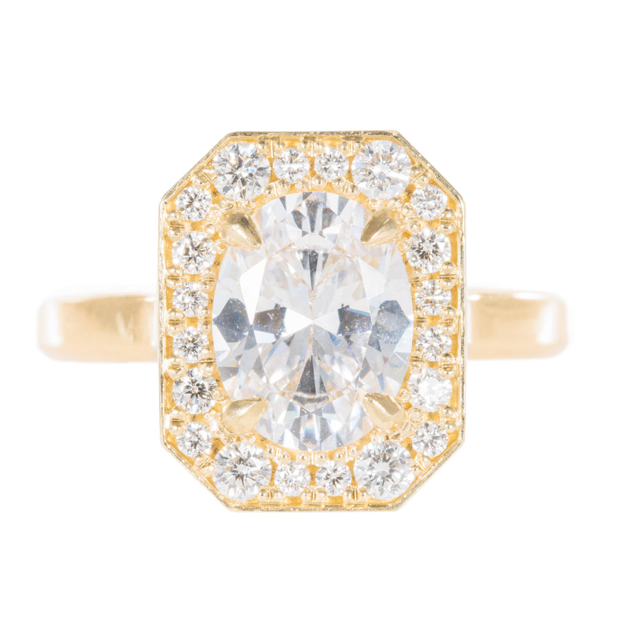 Ottavia Oval Ring Mounting - 18ky + Diamonds