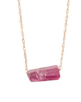 Brazilian Pink Tourmaline Necklace - 14k Gold