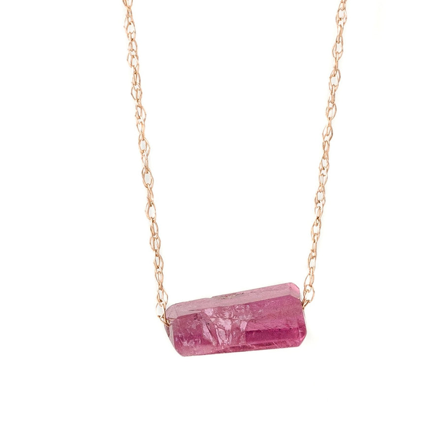 Brazilian Pink Tourmaline Necklace - 14k Gold