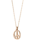 Charmed Peace Sign Necklace - 14k Gold