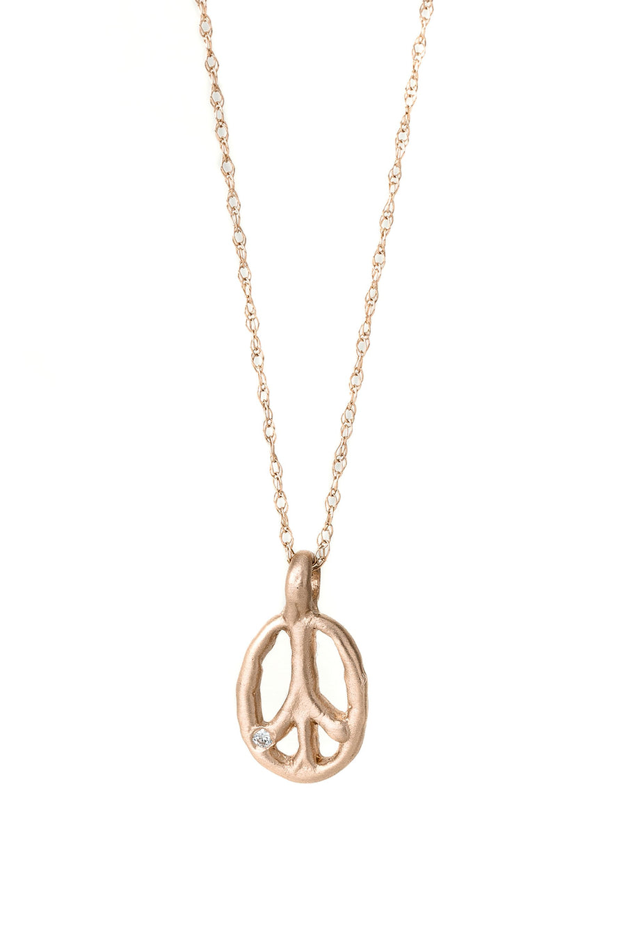 Charmed Peace Sign Necklace - 14k Gold