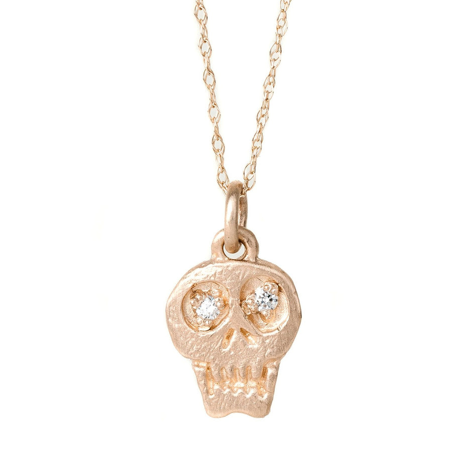 Charmed Skull Diamond Necklace - 14k Gold