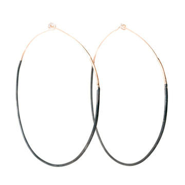 Ombre Small Hoops - 14k Gold + Sterling Silver