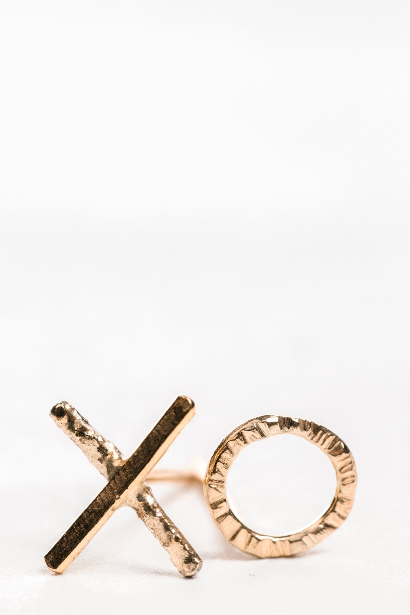 X-O Studs - 22k/18k Gold + Oxidized Silver - KMJ Kate Maller Jewelry Jewelry - Earrings