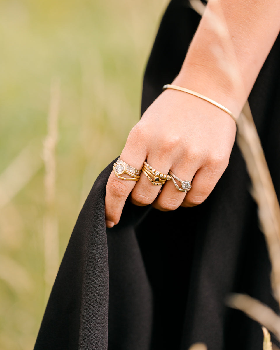 Organic Princess Band - 18k Gold + Reclaimed Diamonds