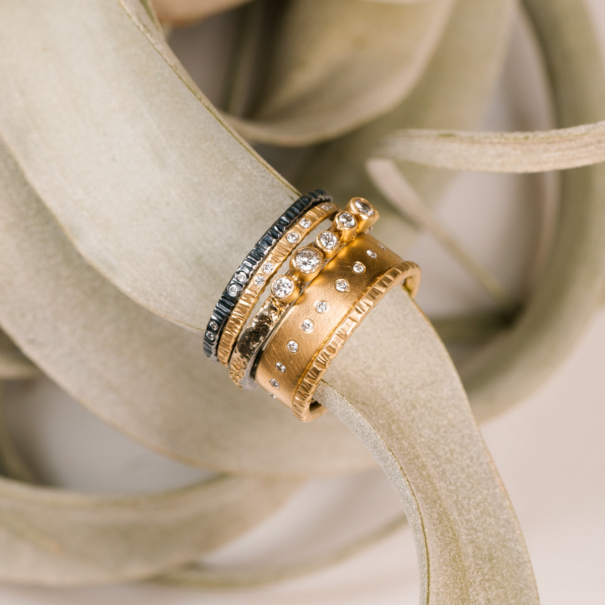 Organic Princess Band - 18k Gold + Reclaimed Diamonds