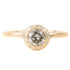 Legacy Diamond Ring - Salt + Pepper Brilliant Cut Diamond set in a 18ky Gold Smooth Extra Heavy Bezel with a Halo Flush Set with VS Diamonds - KMJ Kate Maller Jewelry Jewelry - Bridal