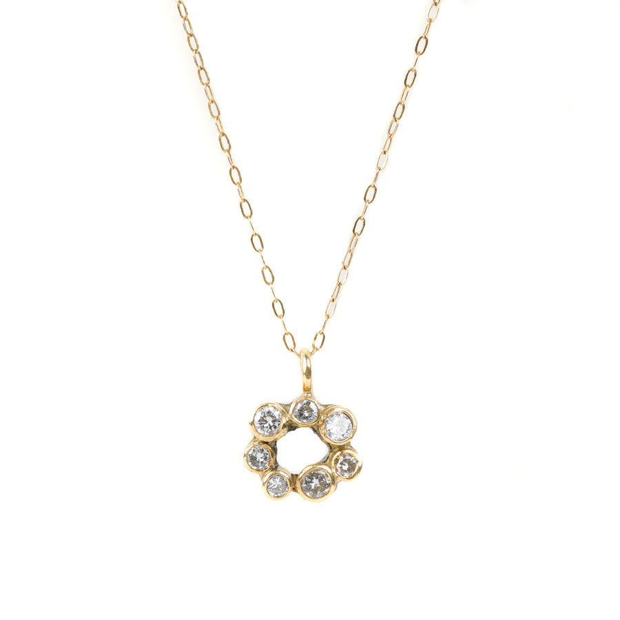 Organic Princess Necklace - 18k gold, Oxidized Silver + Reclaimed Diamonds