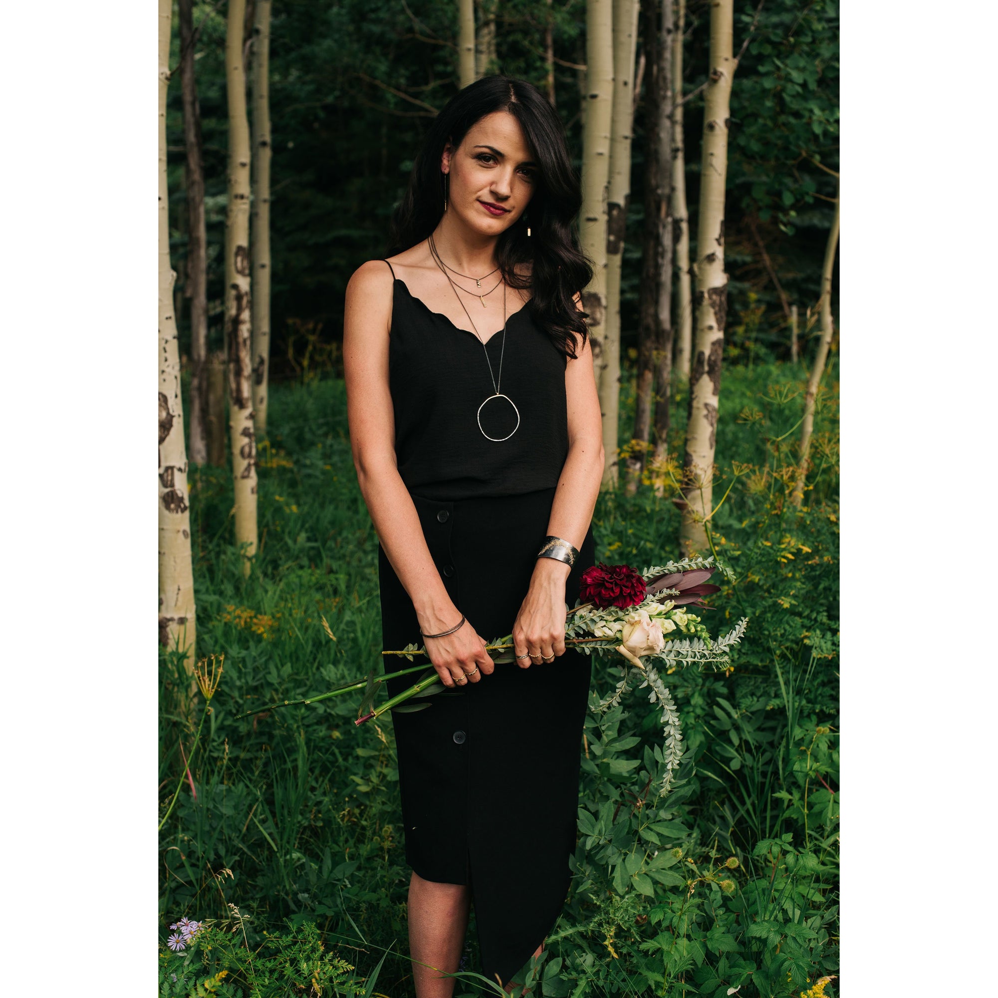 Aspen Bauble Necklace - 18k gold, Oxidized Silver + Reclaimed Diamonds