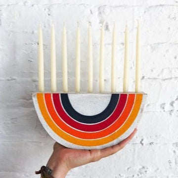 Menorah: Rings + Rainbows