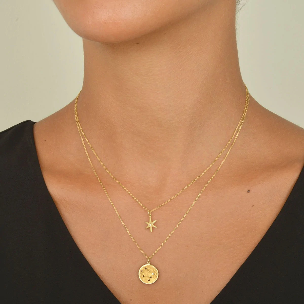 Celestial Sign Necklaces - 18k Gold + Diamond
