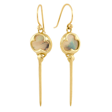 Stingray Earrings - 18k Gold + Lightning Ridge Opal