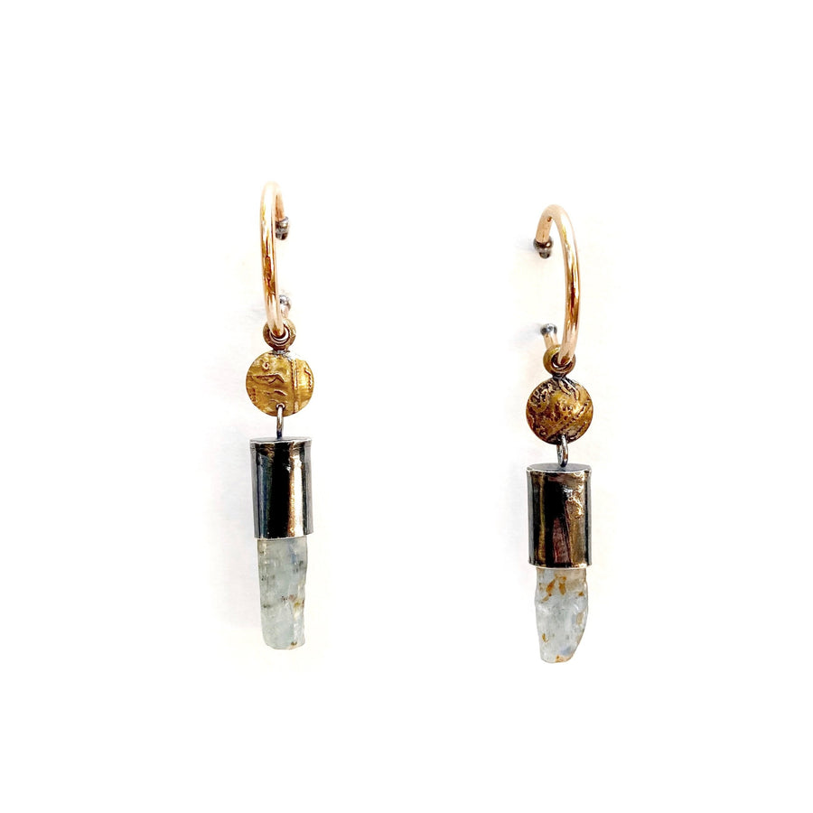 Akh Earrings - 14k Gold, Brass, Sterling Silver + Kyanite