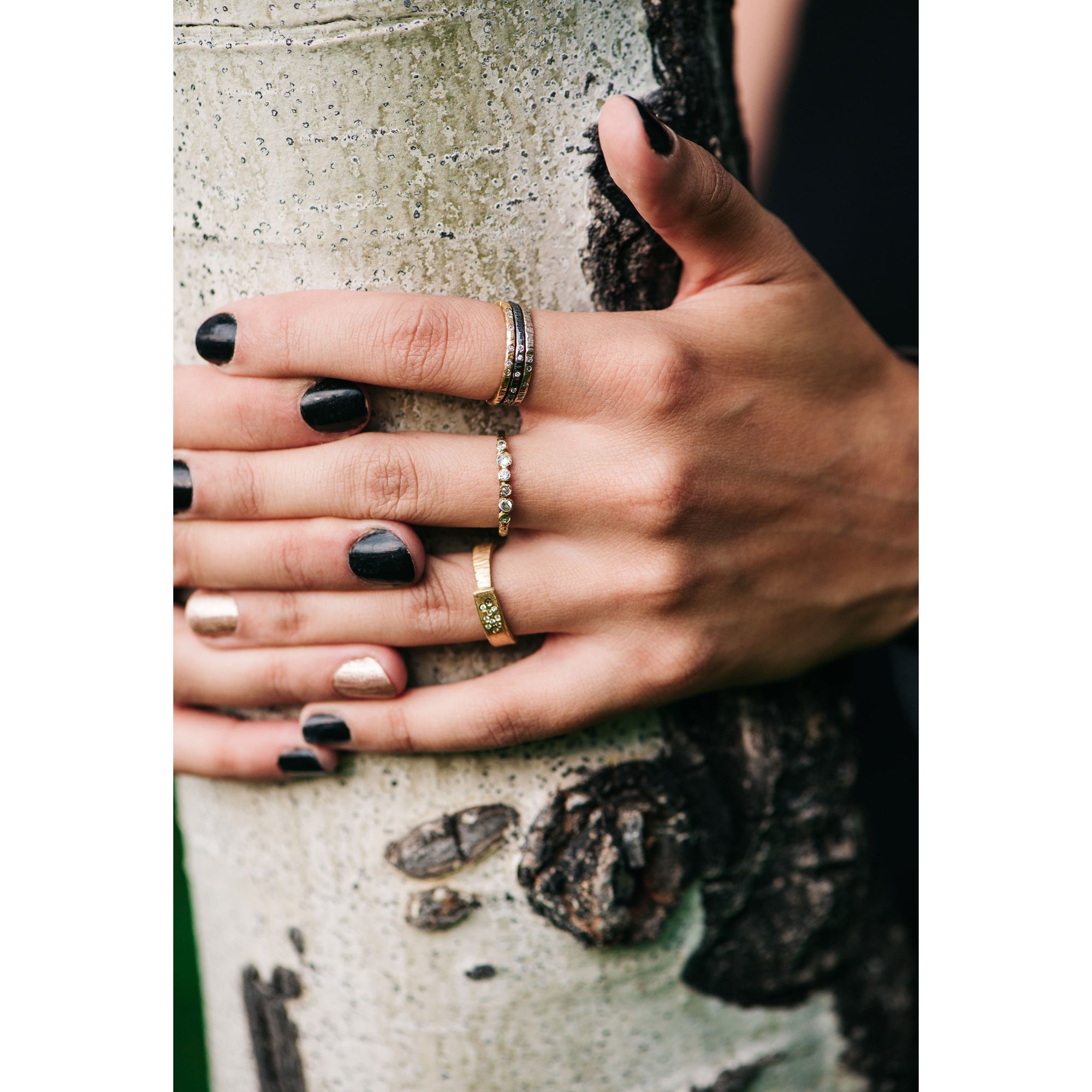 Organic Princess Band - 18k Gold + Reclaimed Diamonds