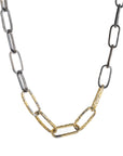 Heavyweight Black + Gold Chain Necklace - 22k/18k gold, Oxidized Silver