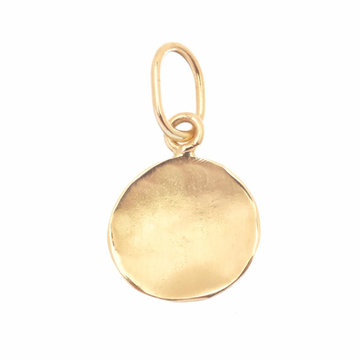 Simple Concave Disc Charm - 18k Gold