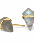 Small Kite Stone Studs - 18k Gold