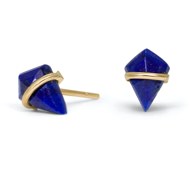 Teeny Kite Stone Studs - 18k Gold