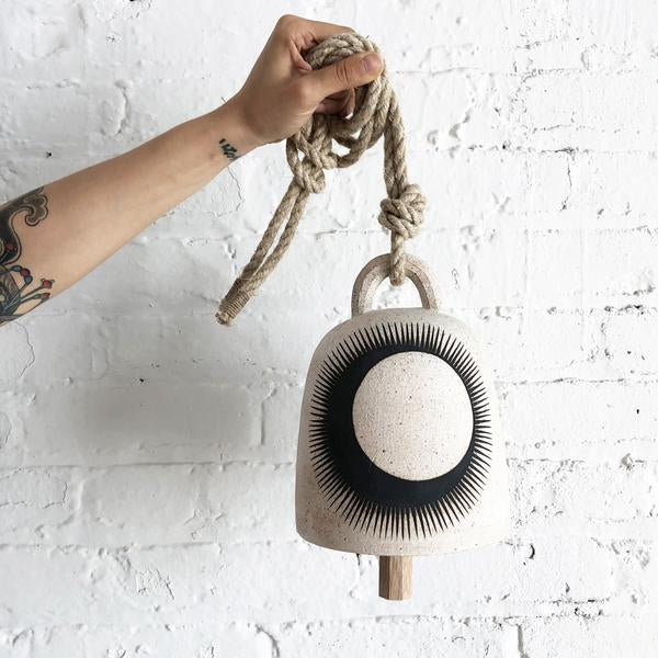 Round Thrown Bell: Black Crescent Eclipse - Medium