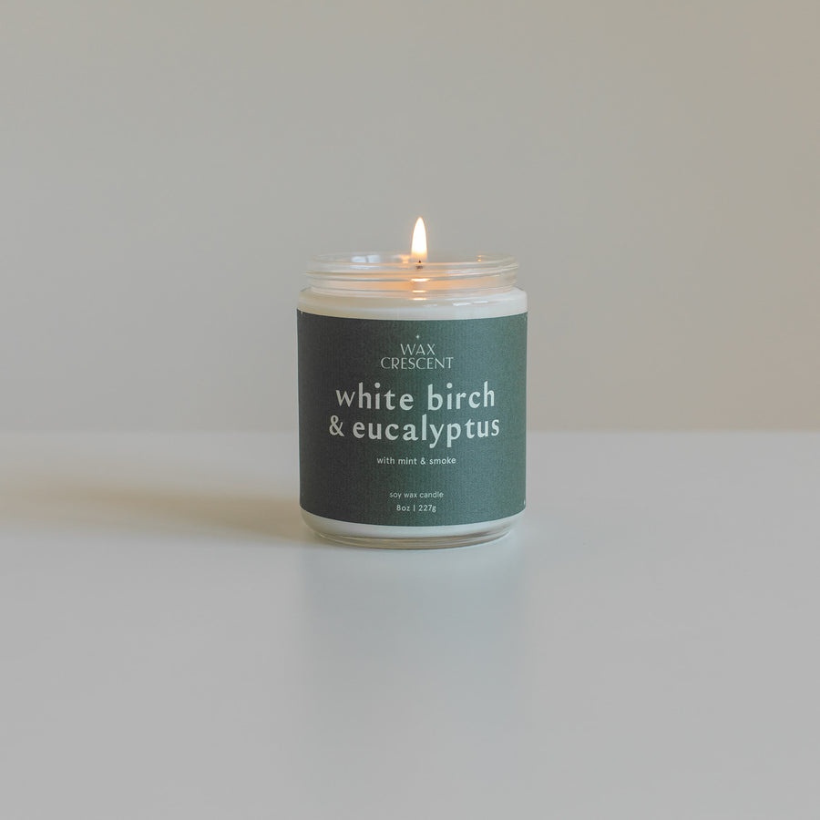 White Birch + Eucalyptus - 8 oz Hand-Poured Soy Candle