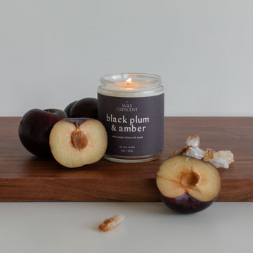 Black Plum + Amber  - 8 oz Hand-Poured Soy Candle