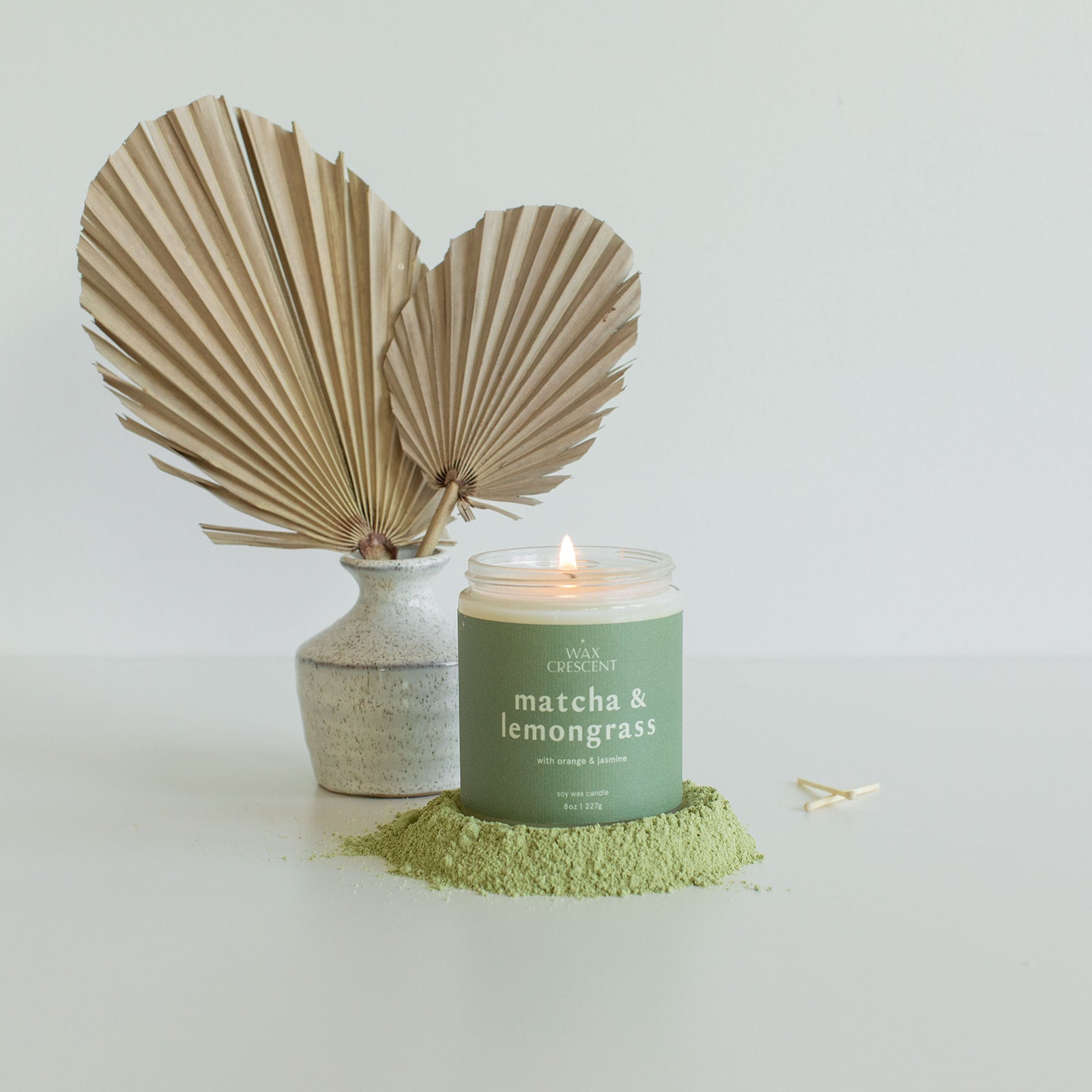 Matcha + Lemongrass - 8 oz Hand-Poured Soy Candle