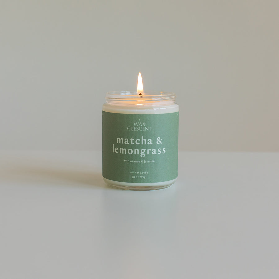 Matcha + Lemongrass - 8 oz Hand-Poured Soy Candle