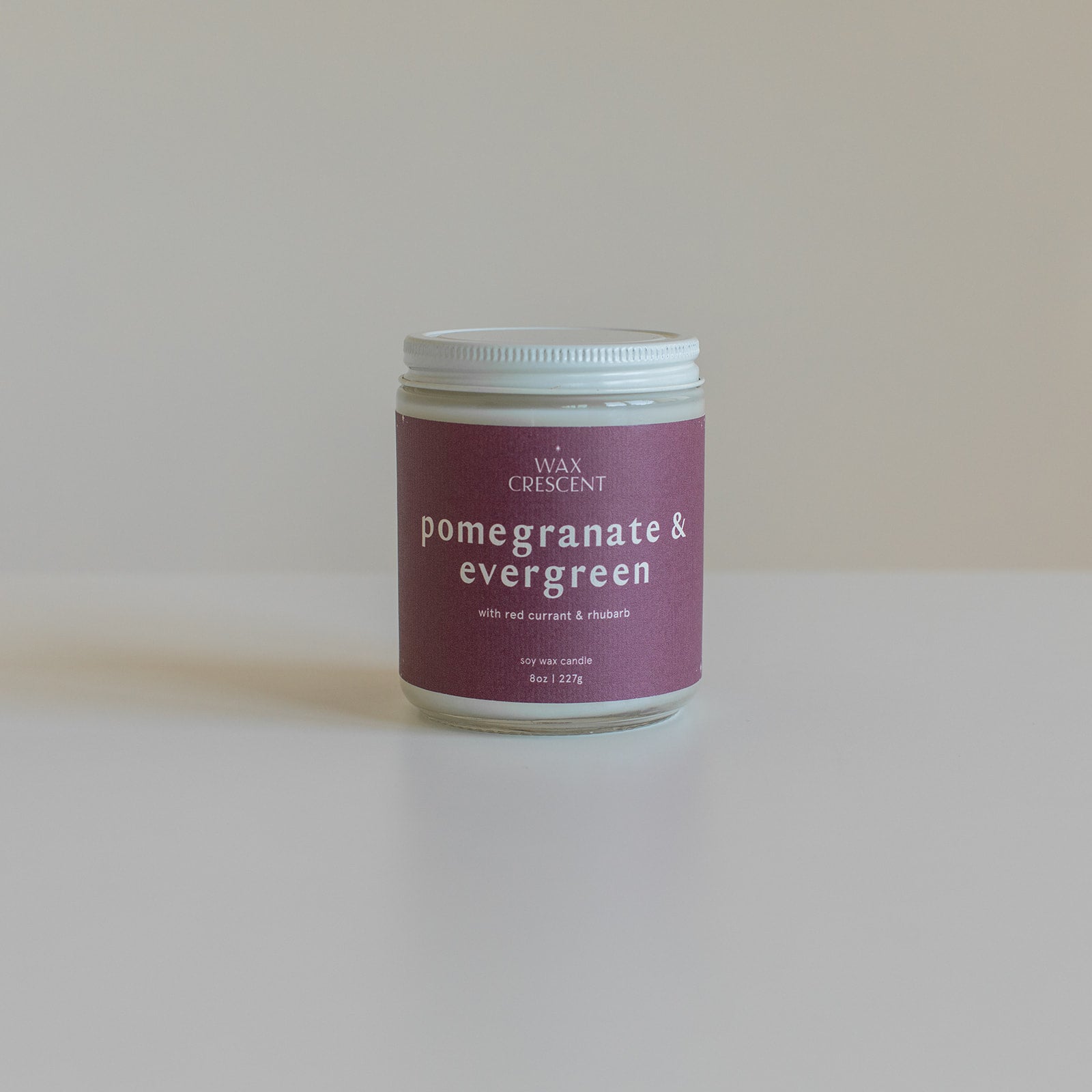 Pomegranate + Evergreen - 8 oz Hand-Poured Soy Candle