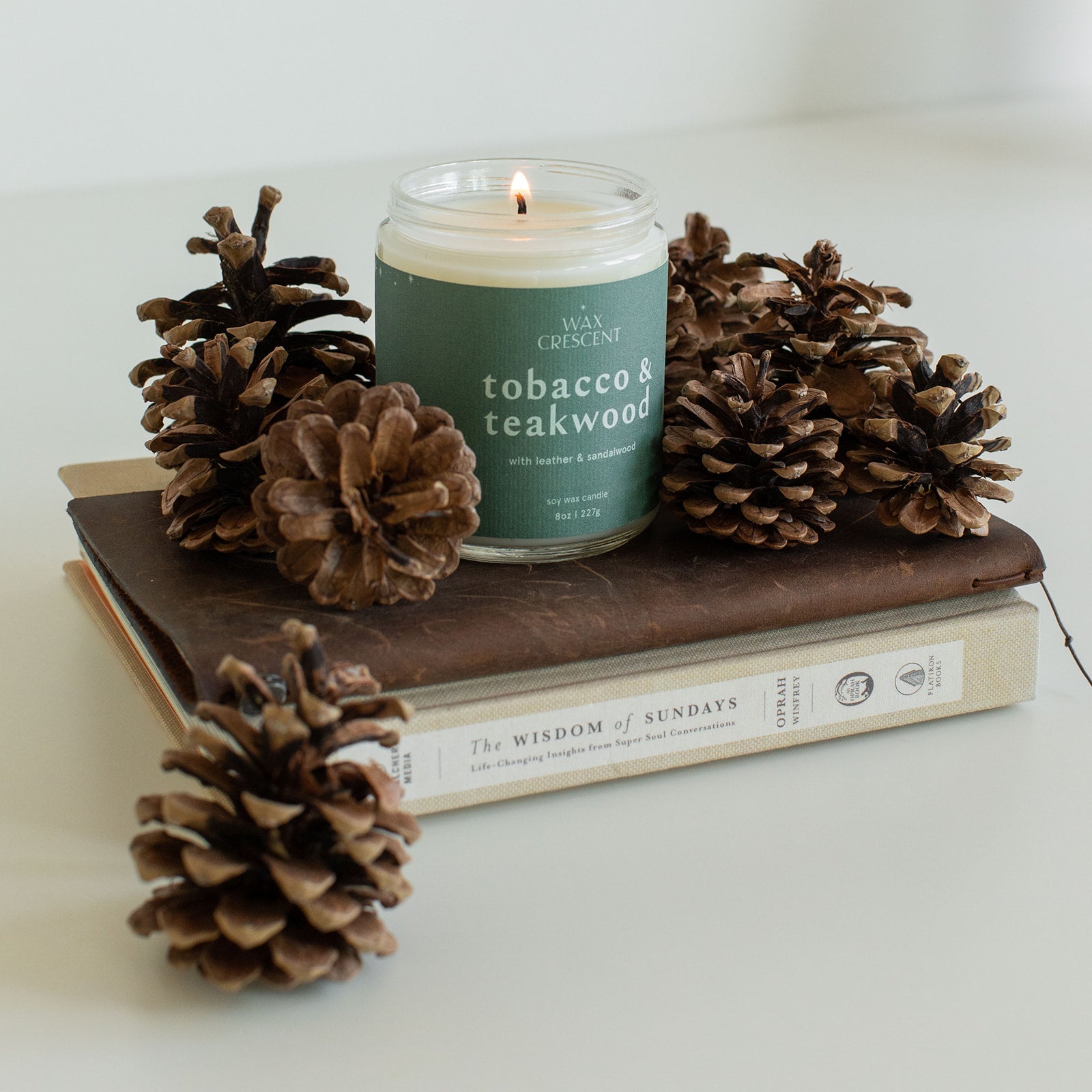 Tobacco + Teakwood - 8 oz Hand-Poured Soy Candle