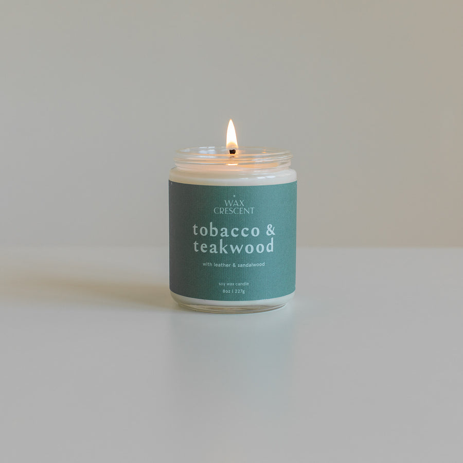 Tobacco + Teakwood - 8 oz Hand-Poured Soy Candle