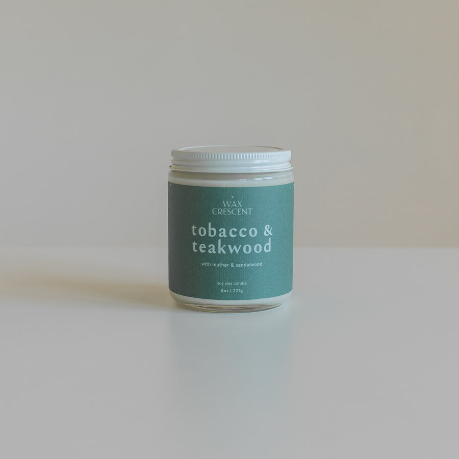 Tobacco + Teakwood - 8 oz Hand-Poured Soy Candle
