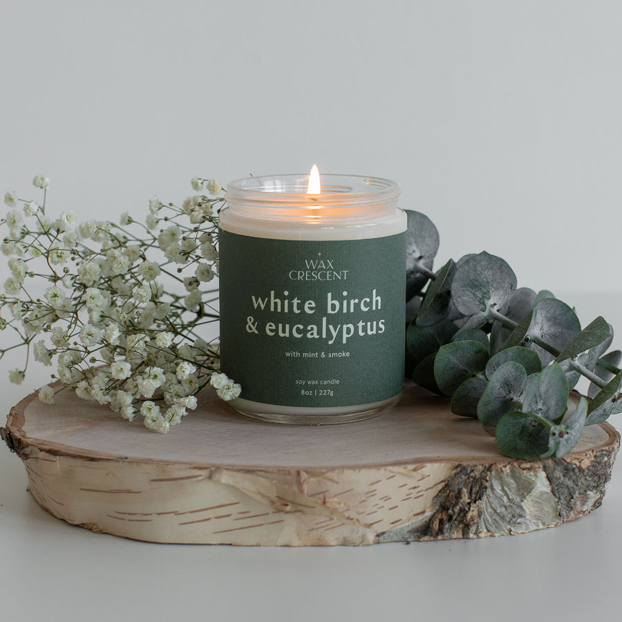 White Birch + Eucalyptus - 8 oz Hand-Poured Soy Candle