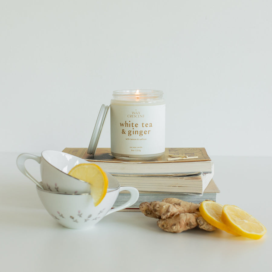 White Tea + Ginger - 8oz Hand-Poured Soy Candle