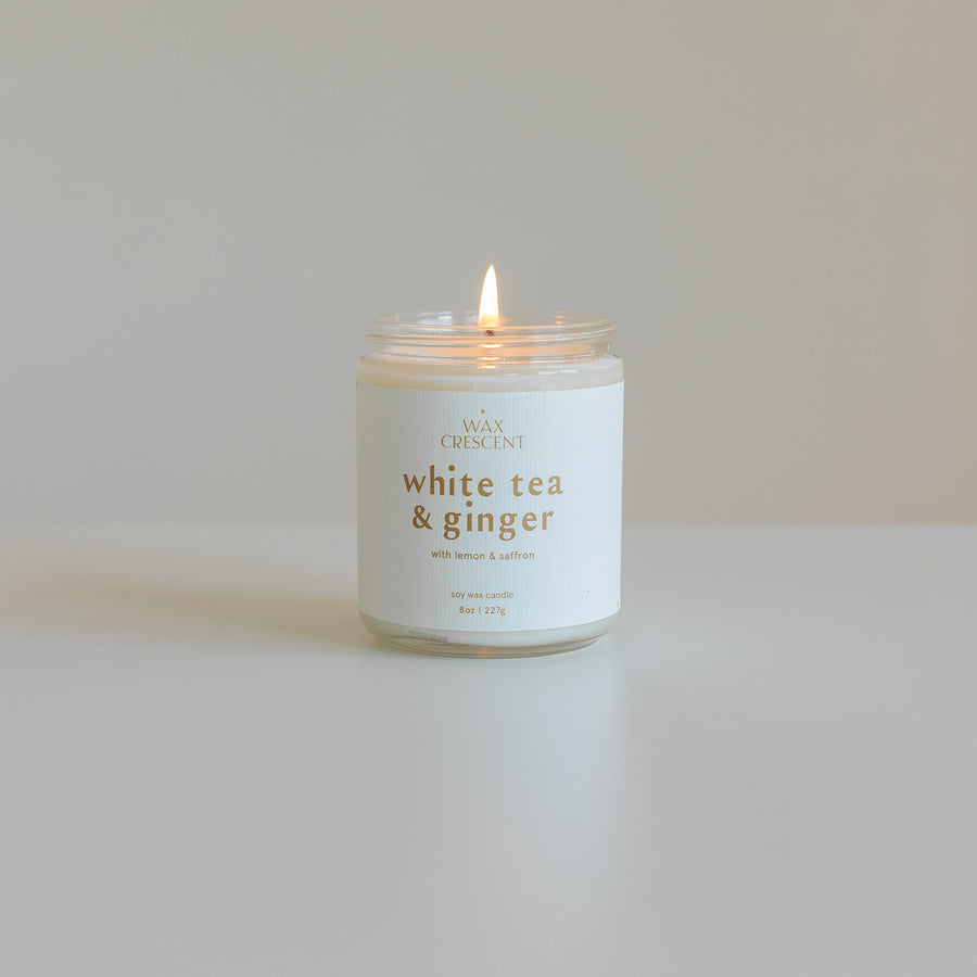 White Tea + Ginger - 8oz Hand-Poured Soy Candle