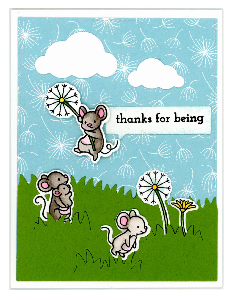 Thanks for being - Cute Mouse Family Card