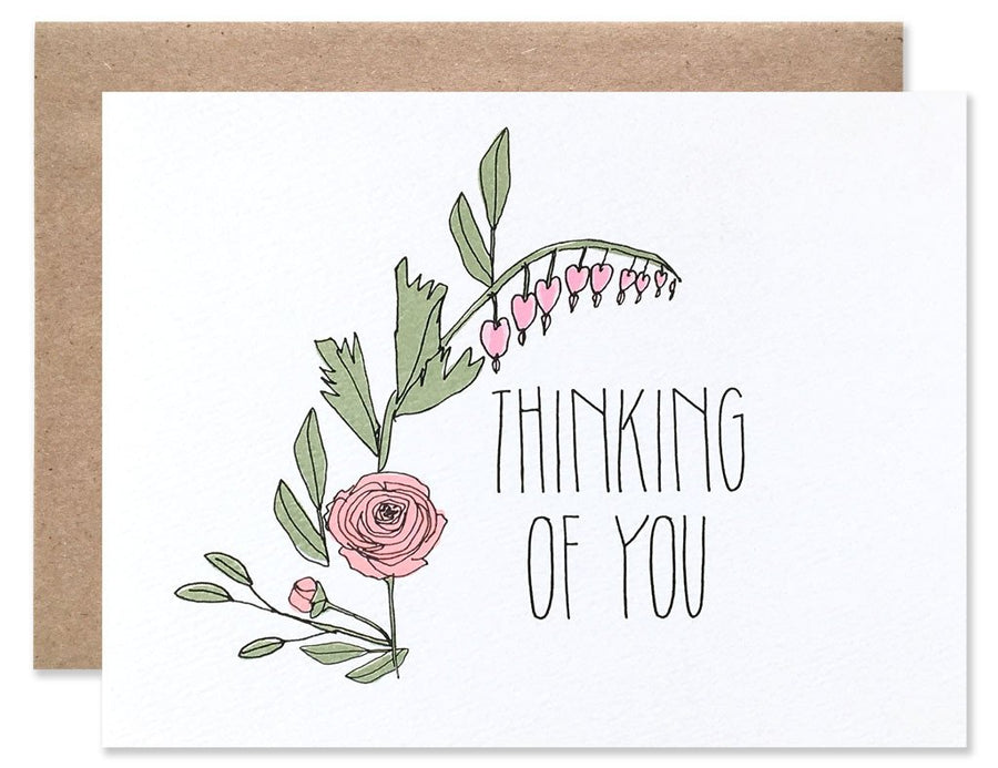 Thinking Of You Floral Rose Card