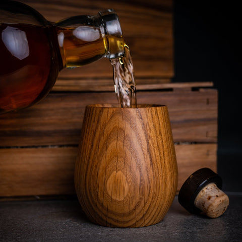 Oaksip The Original Wooden Bourbon Drinking Glass