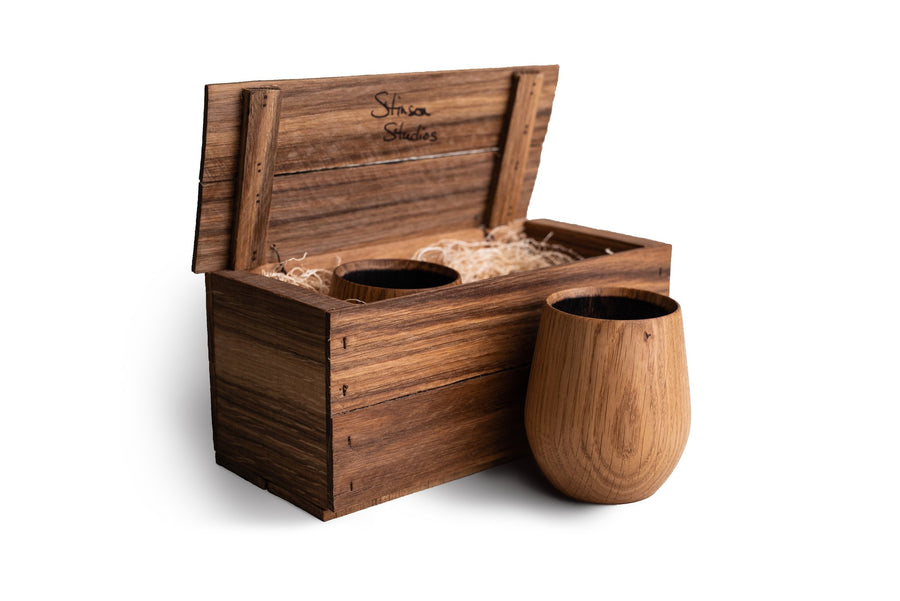 Oak Charred Tumblers + Gift Crate
