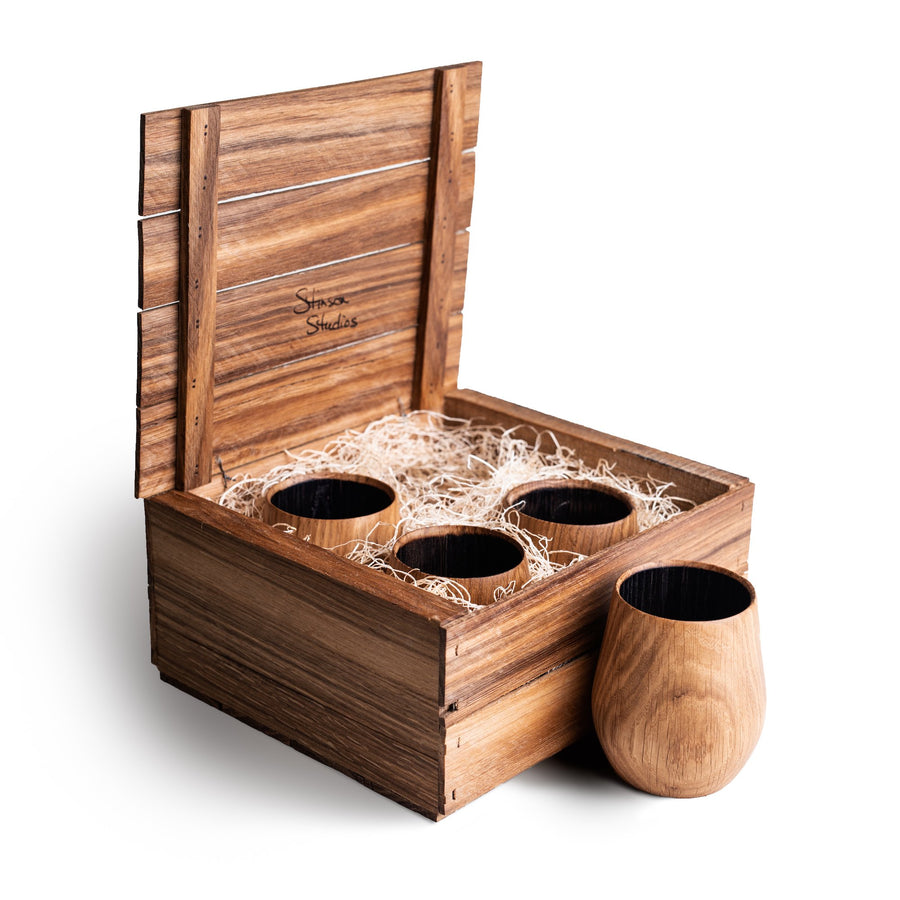 Oak Charred Tumblers + Gift Crate