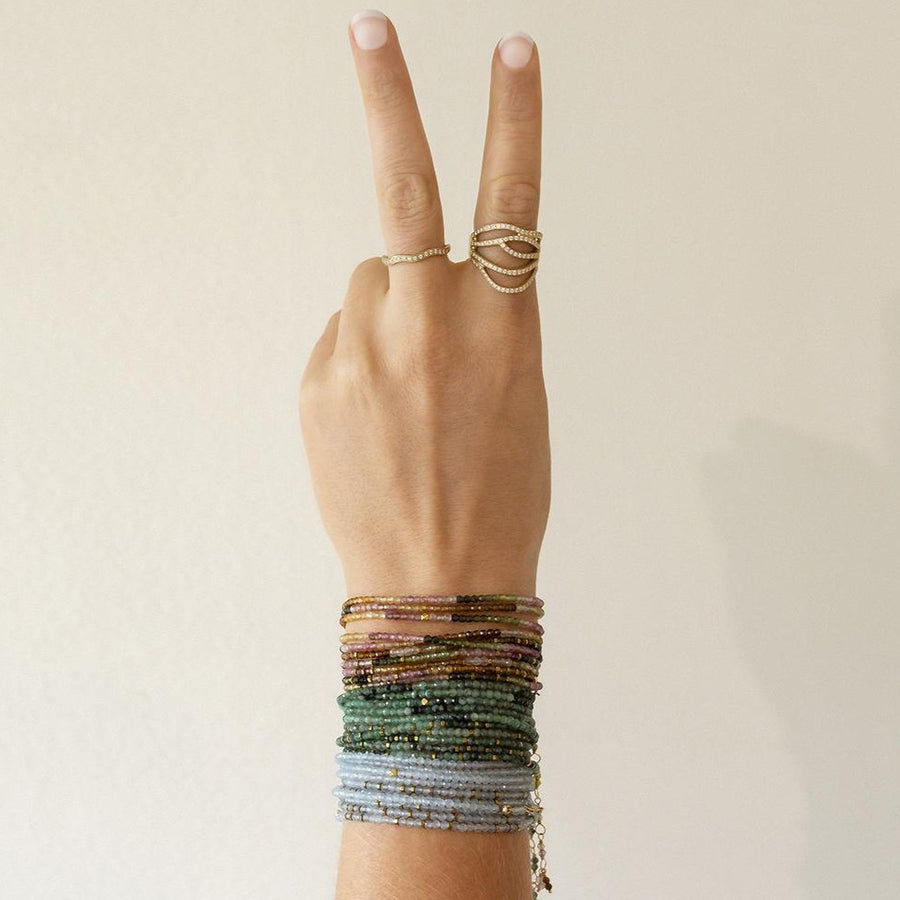 Aquamarine Wrap Bracelet-Necklace - 18k Gold + Aquamarine
