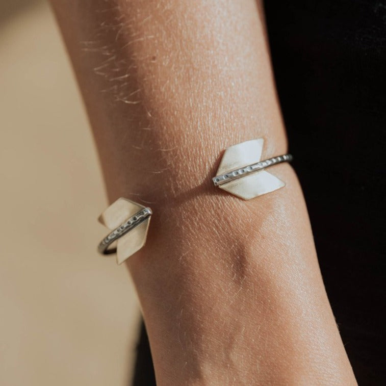 Archer Cuff - Sterling Silver + Brass