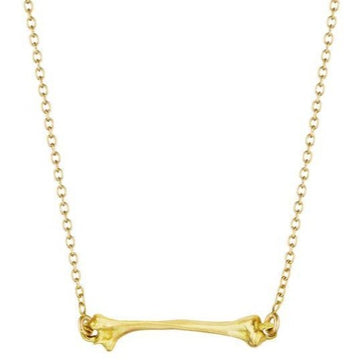 Bone Bar Necklace - 18k Gold