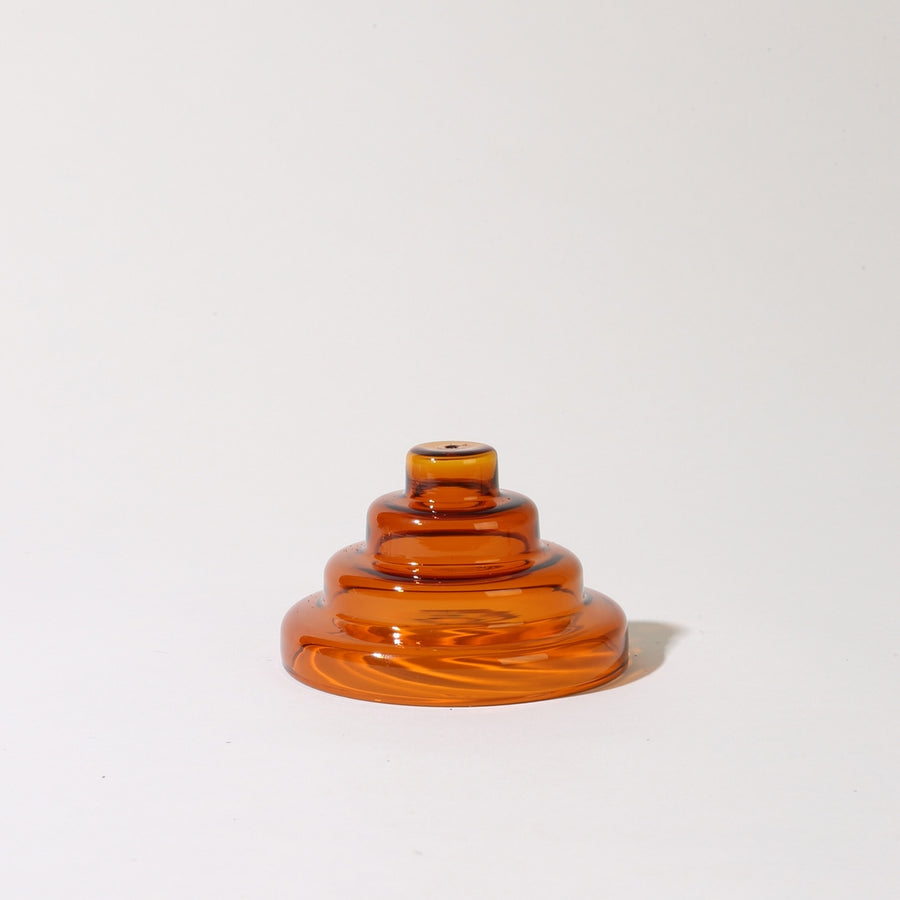 Glass Meso Incense Holder - Amber