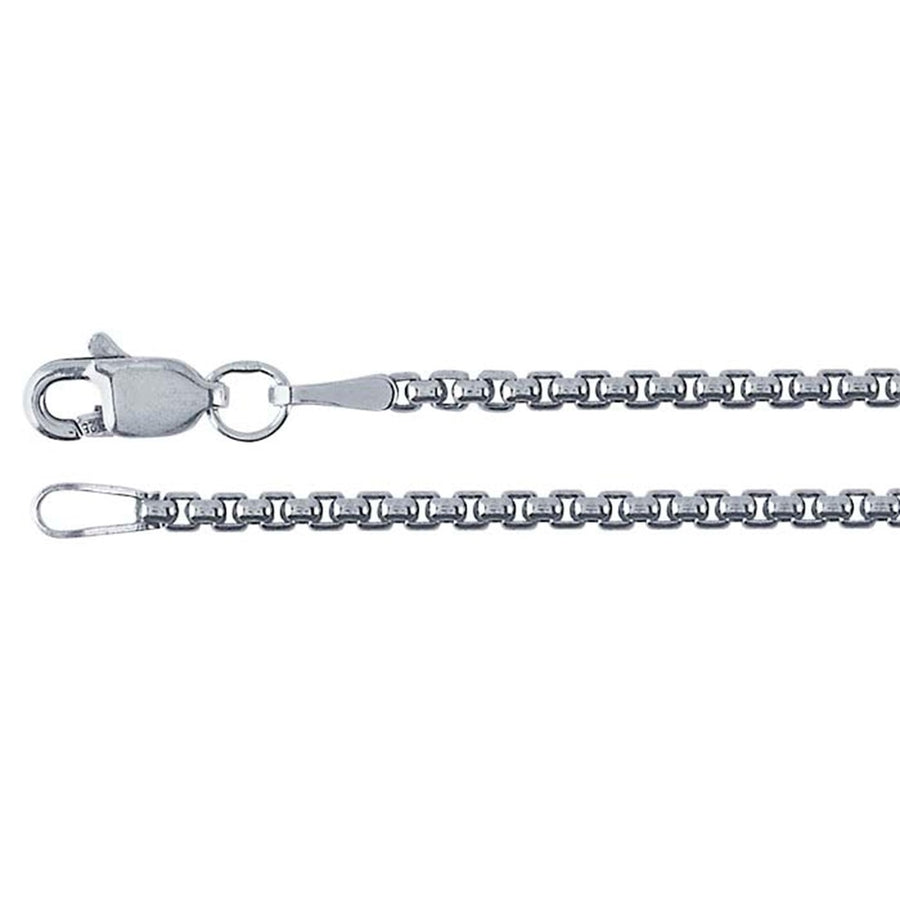 Sterling Silver Oxidized 1.7mm Rounded Box Chain - 20